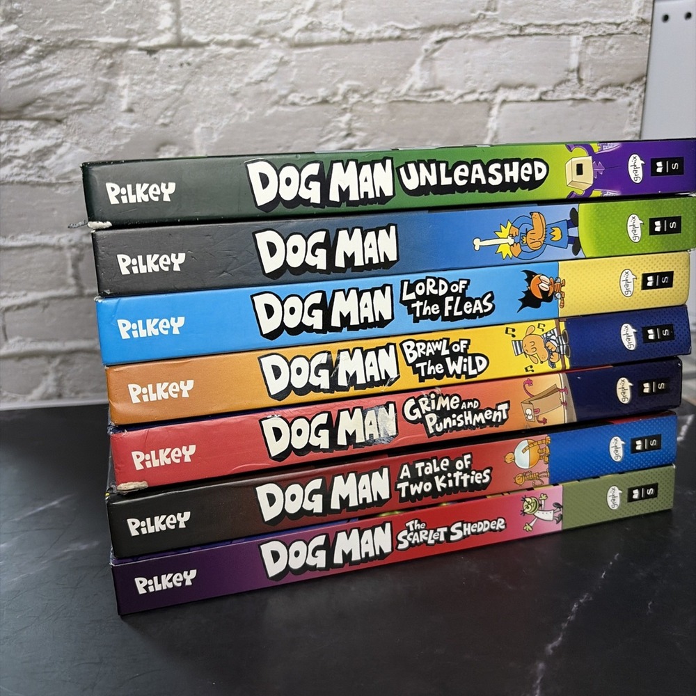 Dog Man Bundle - 7 Books - Dav Pilkey -Good Condition - Lots Of Fun Reading!